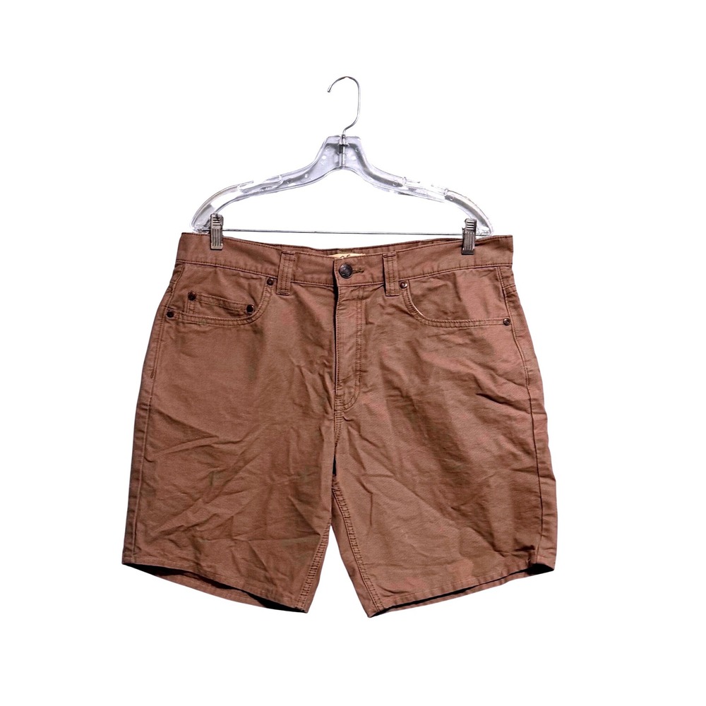 Blue Mountain Mens Brown Cotton Canvas Utility‎ Shorts Sz 36x30 Workwear Outdoor